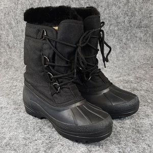 Kamik Womens Waterproof Winter Boots Size 6 Black Mid Calf Insulated Rain Snow